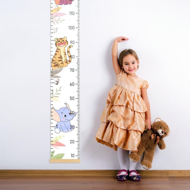 Detalle de Aolso Metro per altezza bambini da parete con tabella crescita Zoo