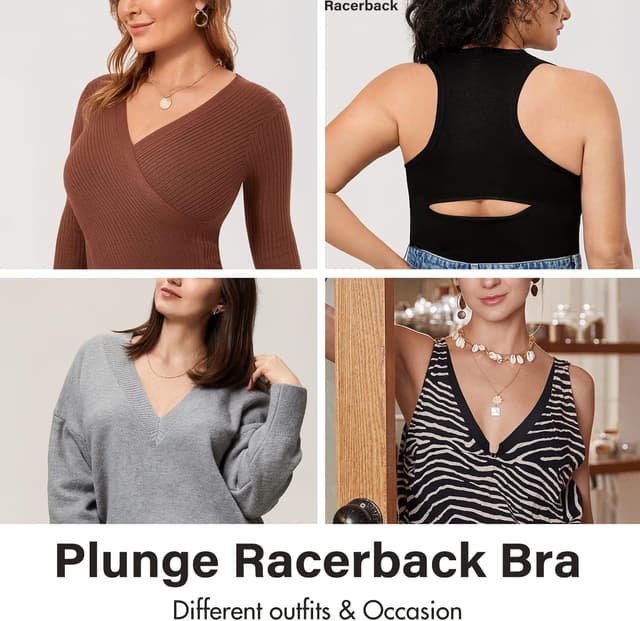 Detalle de DELIMIRA Femme soutien-gorge à fermeture devant invisible, armatures, dos nageur et décolleté plongeant (grande taille)