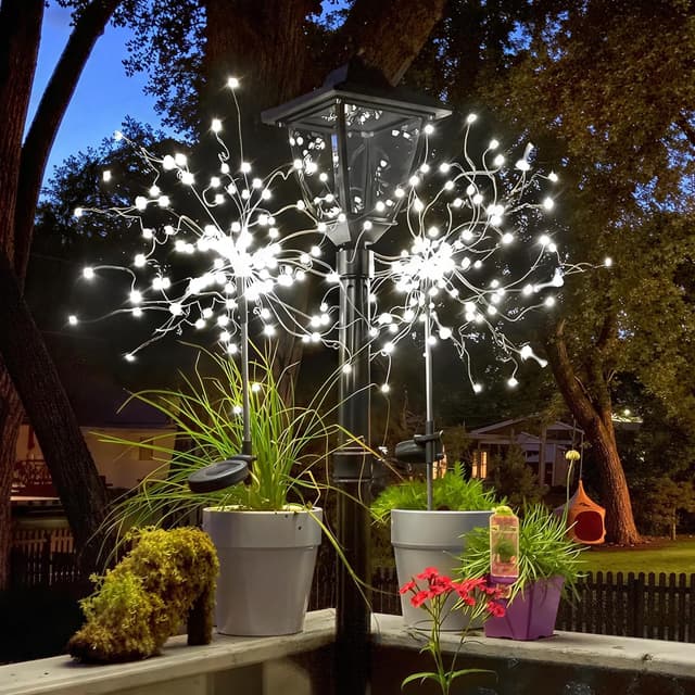 Detalle de Anordsem Solar Outdoor Garden Christmas Fairy Firework LED Lamp (IP65 Waterproof)