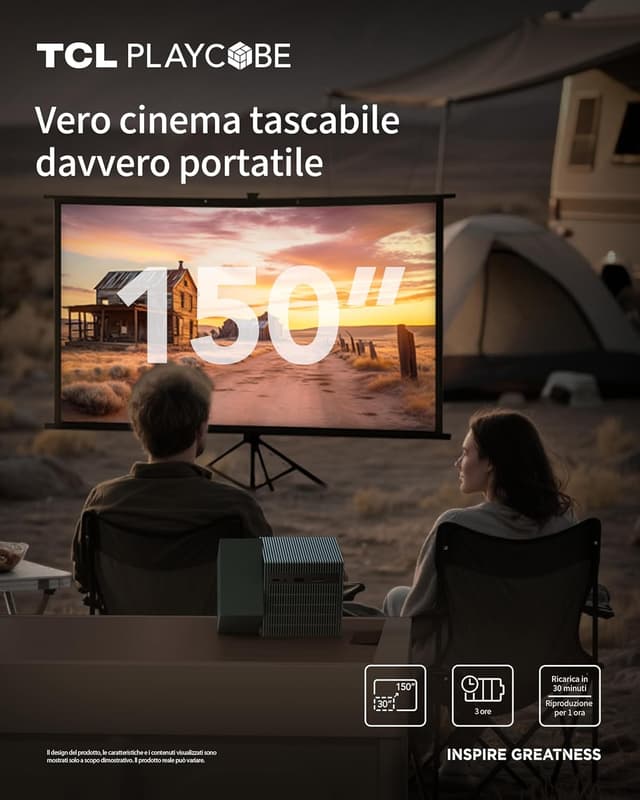 Detalle 2 de TCL PlayCube Proiettore 4K FHD portatile mini con Wi‑Fi e Bluetooth, autofocus e keystone