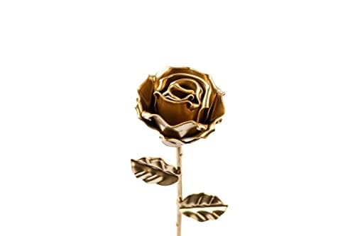 Detalle de Forging Art Bcn Rosa Eterna de hierro forjado a mano (Oro) – flor perpetua para regalar