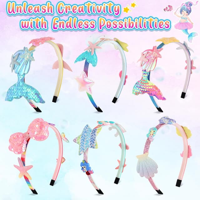 Thumbnail 6 de Pourbibi Haarreifen Mädchen Meerjungfrau DIY-Bastelset (Haarschmuck zum Selbermachen) ab 5 Jahren