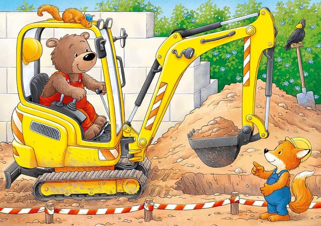 Detalle 2 de Ravensburger Kinderpuzzle 8 Teile Tiere auf der Baustelle