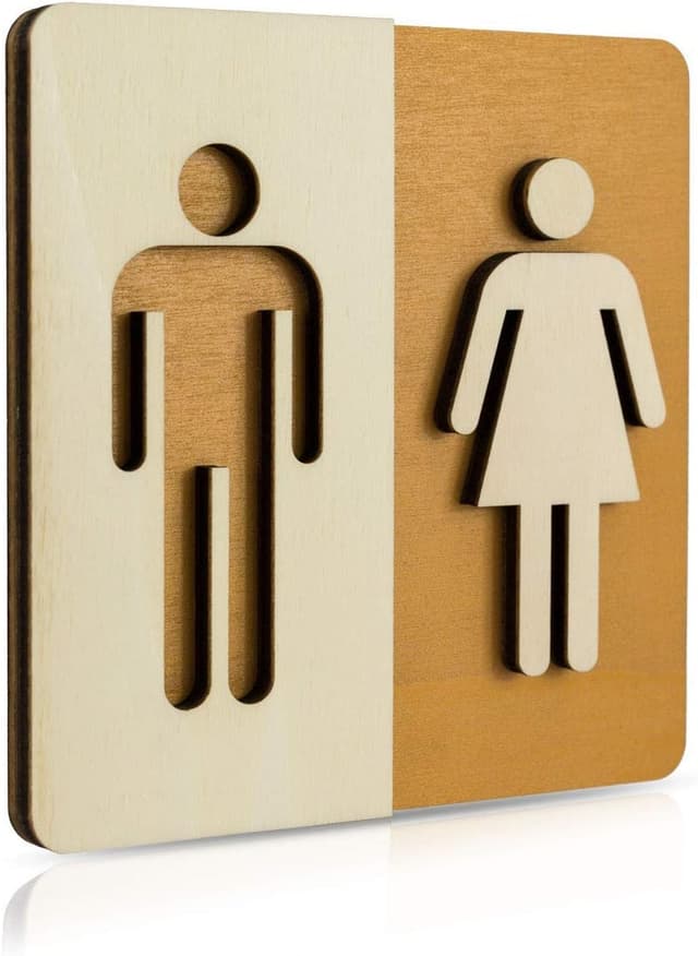 Thumbnail 5 de WC Schild Holz Toilettenschild 14x14 cm