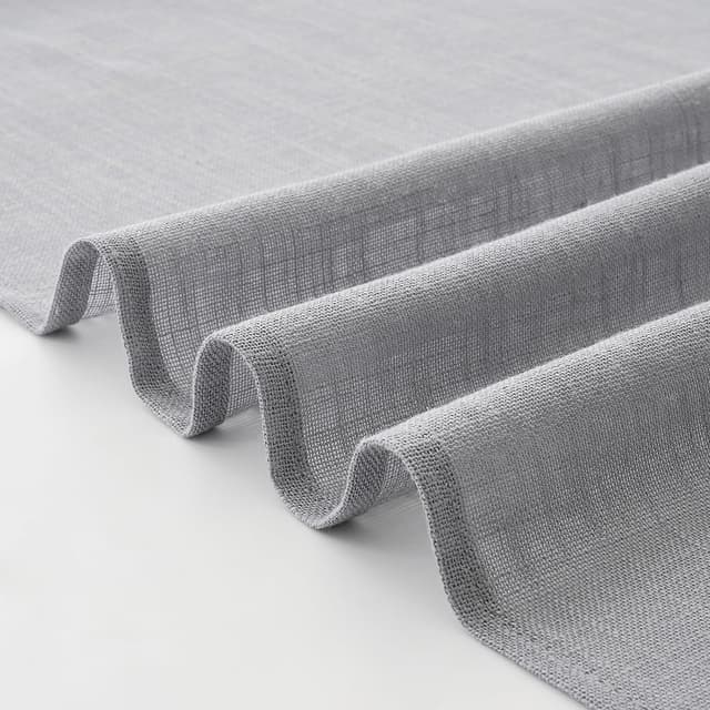 Thumbnail 6 de Woaboy Leinen-Gardinen Grau (Halbtransparent) mit Ösen, 2er Set 140x245 cm