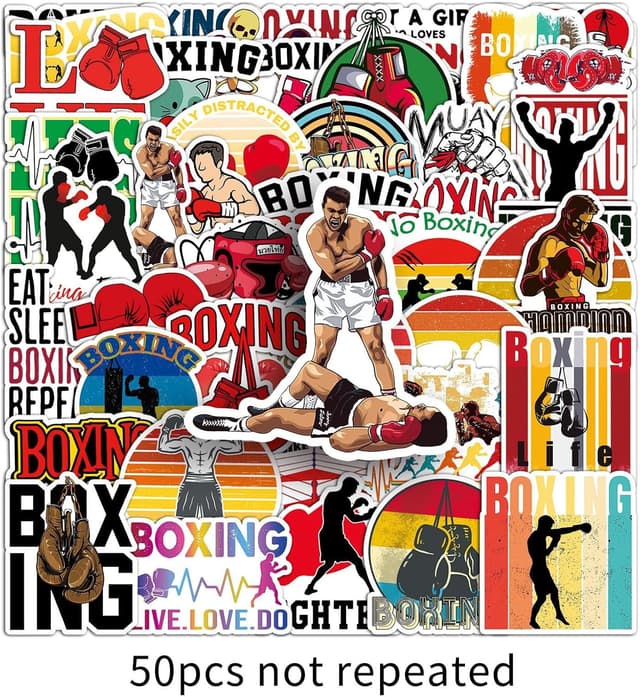 Detalle de kaensc 50er-Boxen-Aufkleber (Boxing Sport) – wasserdichte Sticker für Kinder, Jugendliche und Erwachsene
