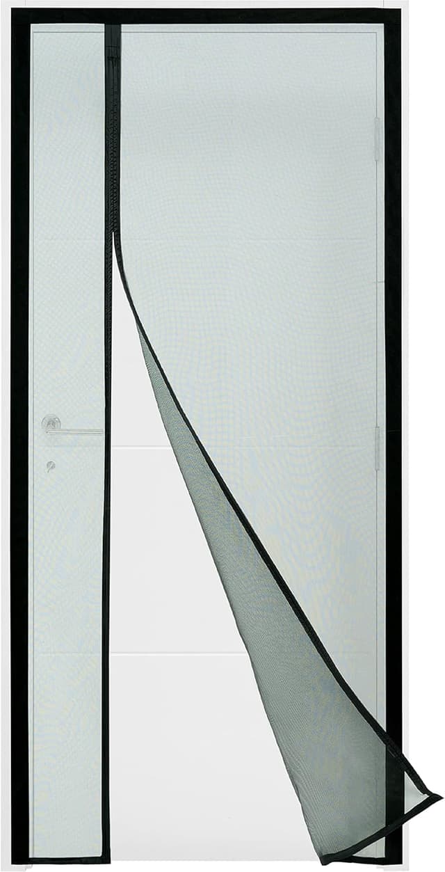 Detalle de Moustiquaire magnétique ARCOL pour porte et porte-fenêtre (ouverture latérale, aimant puissant, 85 x 215 cm, noir)