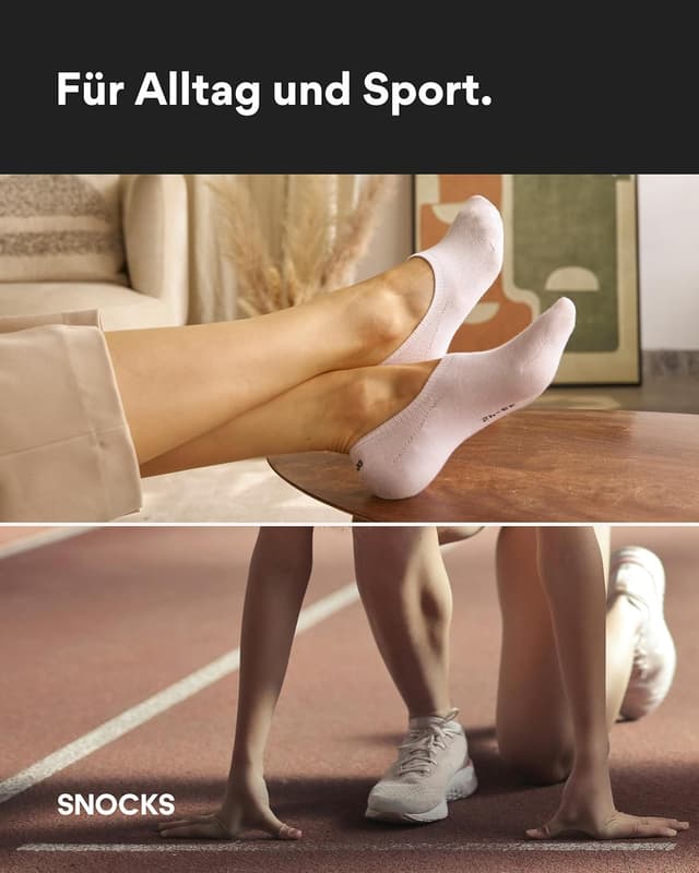 Thumbnail 6 de Snocks No-Show Füßlinge aus Bio-Baumwolle (6 Paar) – rutschfest mit Silikonstreifen, Gr. 35–50
