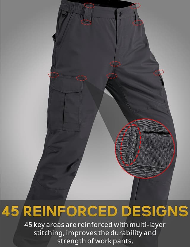 Detalle de CNBQDD Men’s Waterproof Ripstop Cargo Work Pants (7 Pockets)