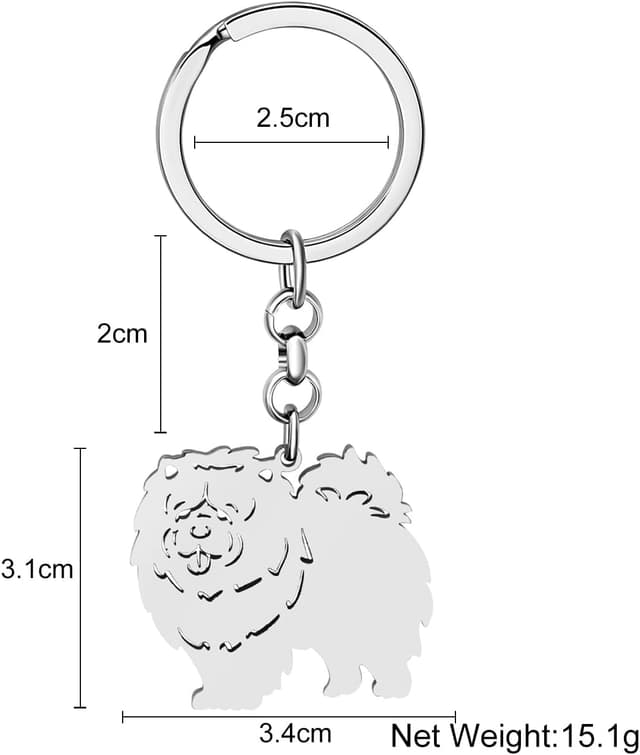 Thumbnail 4 de LONYOO Cute Stainless Steel Dog Keychain