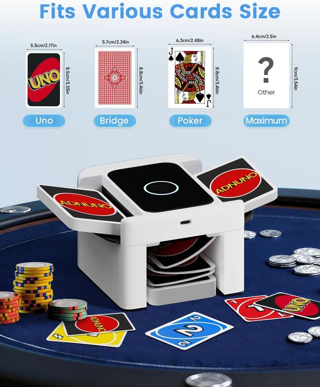 Thumbnail 6 de Gaeymy Kartenmischmaschine UNO – elektrischer automatischer Kartenmischer mit Akku (2000 mAh) und USB‑C