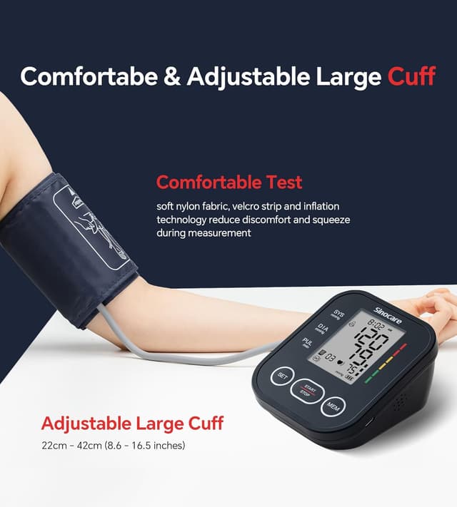Detalle 2 de sinocare Blutdruckmessgerät Oberarm 24–42 cm 📟