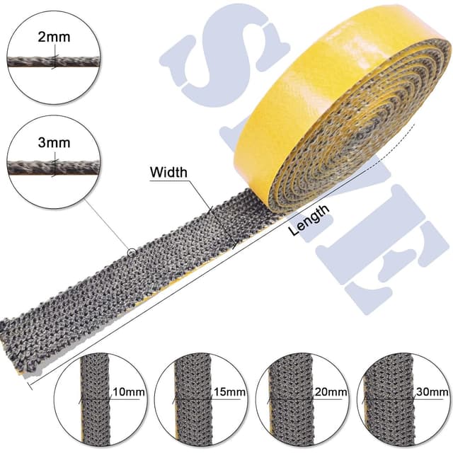 Detalle 2 de LANUCN Kamin Dichtband 2 m Dichtschnur für Ofenrohr 🧯