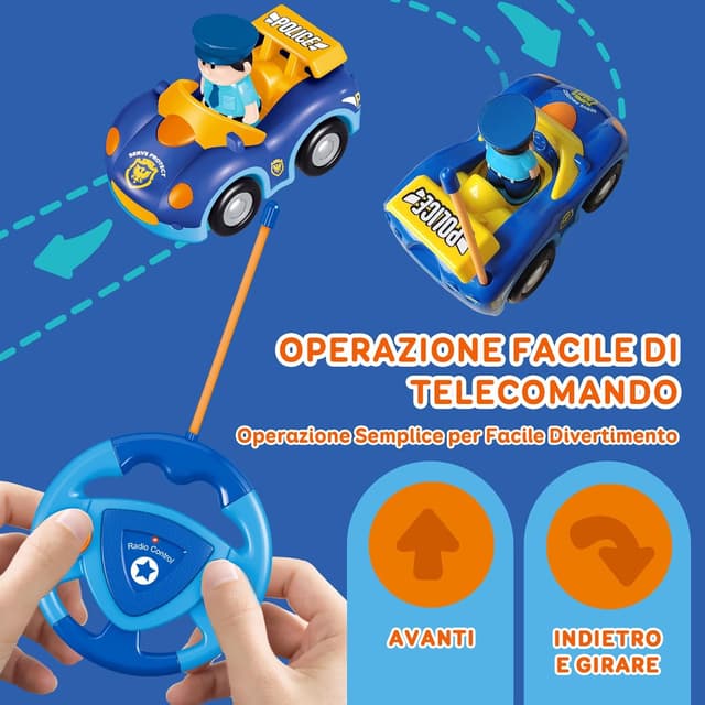Detalle de Pup Go Macchina della Polizia RC cartoon telecomandata per bambini 18 mesi+ con musica e luci