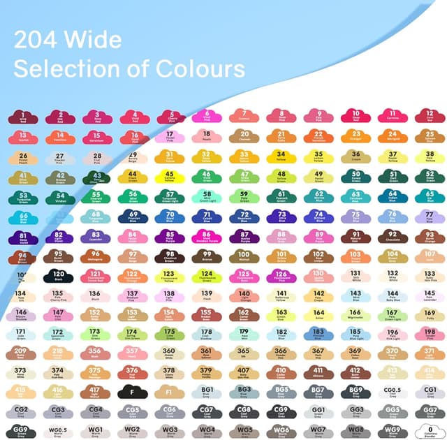 Detalle de Vokiuler 204 Colours Alcohol Pens Set with App – dual-tip alcohol markers in a carry case