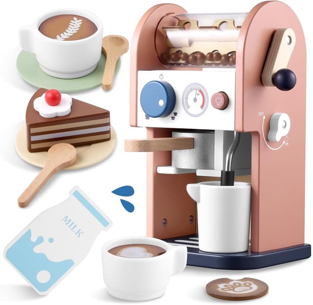 Imagen de GAGAKU Kaffeemaschine Kinder Holz 15 Teile en OfertitasTOP
