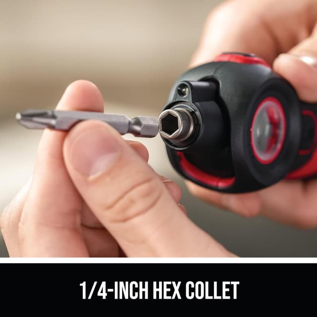 Detalle de SKIL Twist 2.0 SD5619-02 Rechargeable Screwdriver Kit with Pivoting Head, 3 Torque Settings, LED, and 28-Piece Bit Set