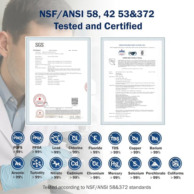 Detalle de Frizzlife PD600 depuratore acqua sottolavello a osmosi inversa con rimineralizzazione alcalina (senza serbatoio)