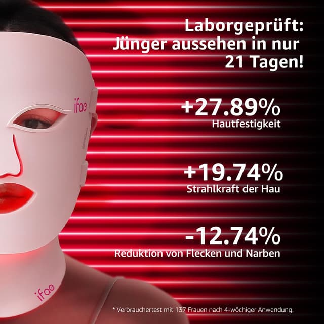 Detalle de Masque LED pour le visage 630 nm & 830 nm en silicone (396 puces) avec minuterie 5/10/15/20