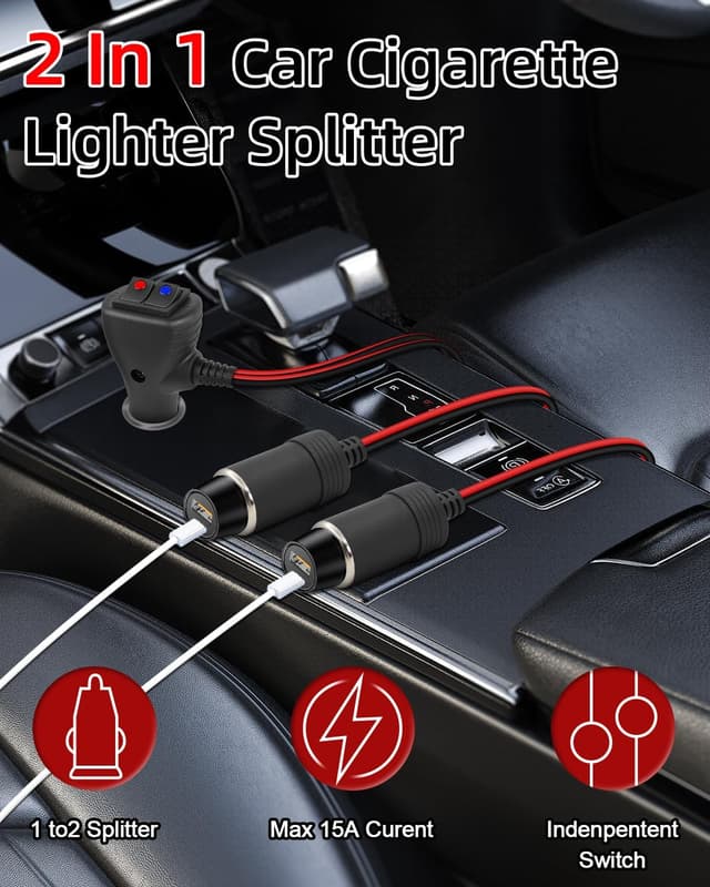 Thumbnail 1 de YANBORONSN 1 to 2 Car Lighter Splitter