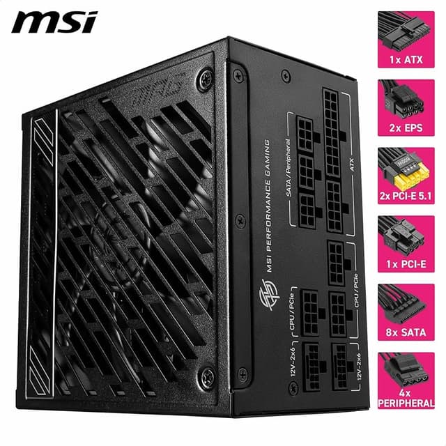 Thumbnail 4 de MSI MPG A1250GS 1250 W Fuente ATX 3.1 con PCIe 5.1