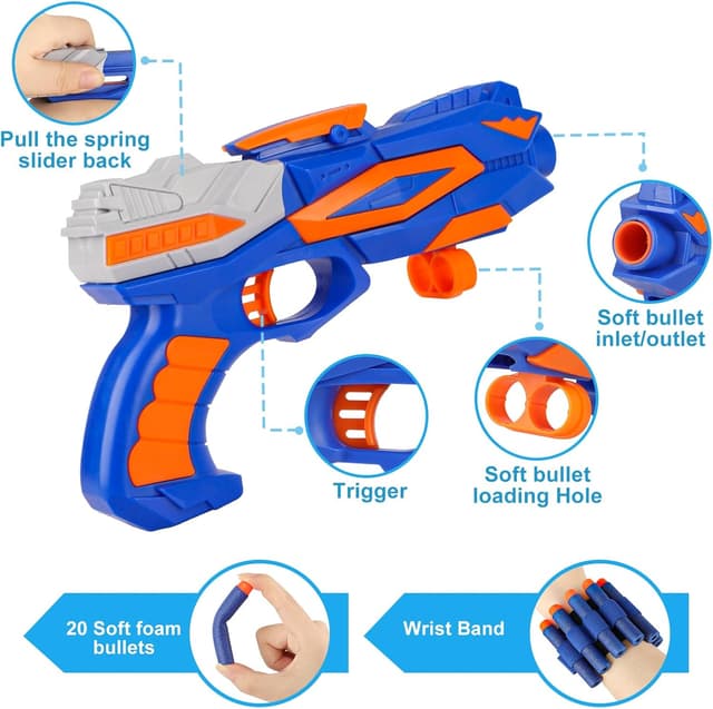 Detalle 2 de Diana electrónica con pistola y 20 dardos 20 piezas