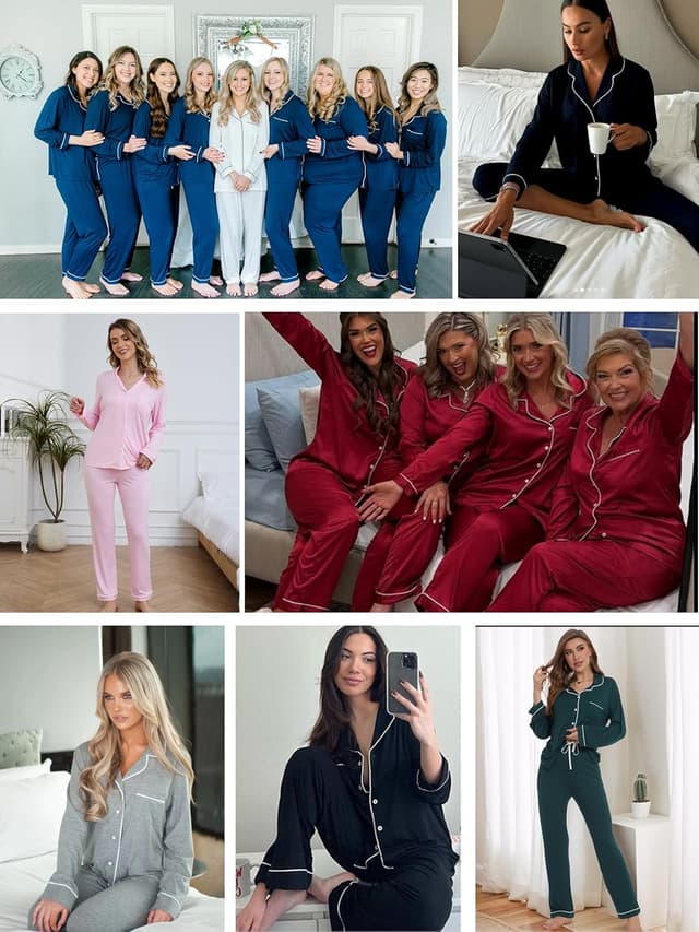 Thumbnail 5 de Yoolfine Button Up Pajamas XS-XXL