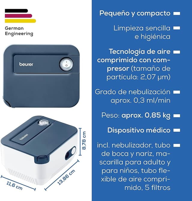 Thumbnail 5 de Beurer IH 16 Nebulizador Compacto para Vías Respiratorias 🌬
