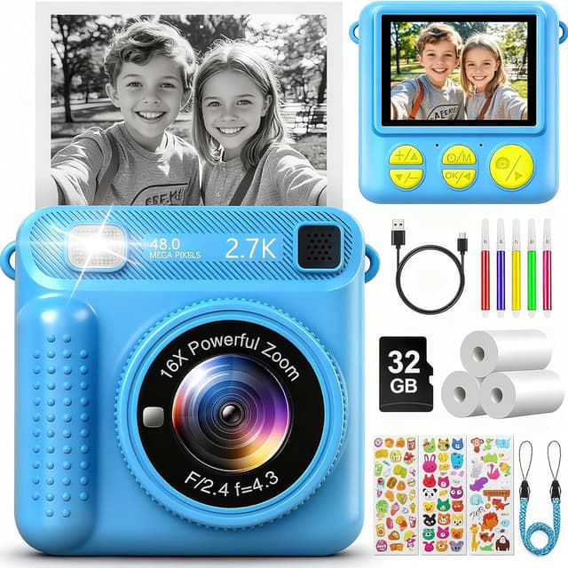 Detalle de LUVTOY Macchina Fotografica Bambini istantanea con stampa termica da 2,4" e 32GB