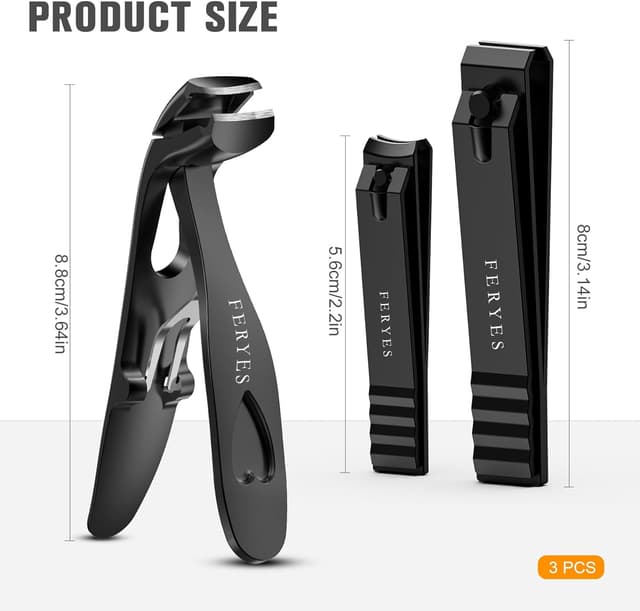 Thumbnail 6 de FERYES 3PCS Long-Handled Toenail & Fingernail Clippers Set for Thick, Tough Nails