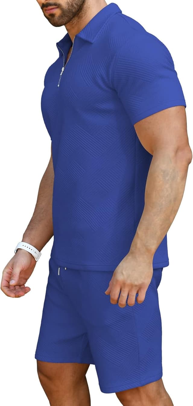 Thumbnail 2 de KUYIGO Ensemble polo et short 2 pièces M-3XL