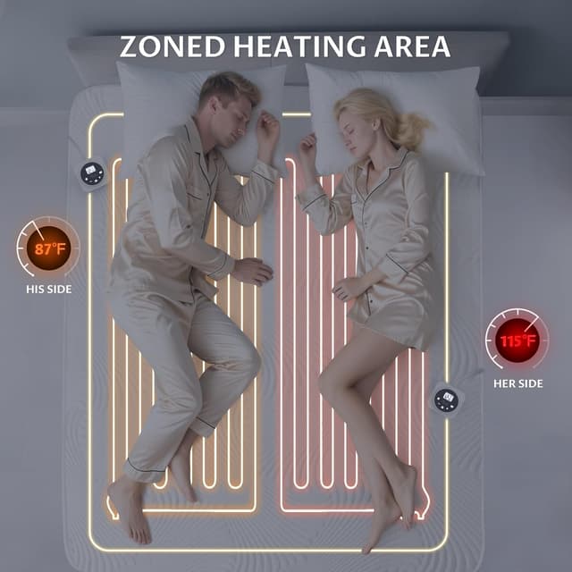 Thumbnail 6 de Queen Size Electric Heated Mattress Pad 12-Heat