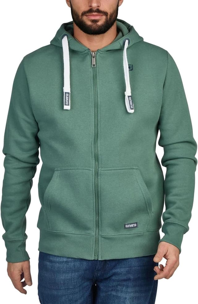 Detalle de riverso Sweatjacke Herren mit Kapuze und Reißverschluss (Regular Fit) – Zip-Hoodie mit Kängurutasche