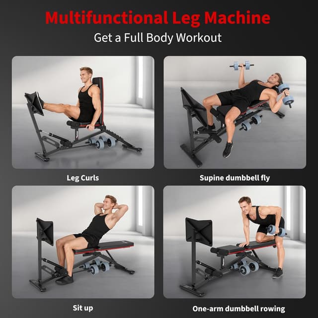 Detalle 2 de PASYOU Leg Press Machine with Adjustable Weight Bench & Leg Extension (1300LBS capacity)