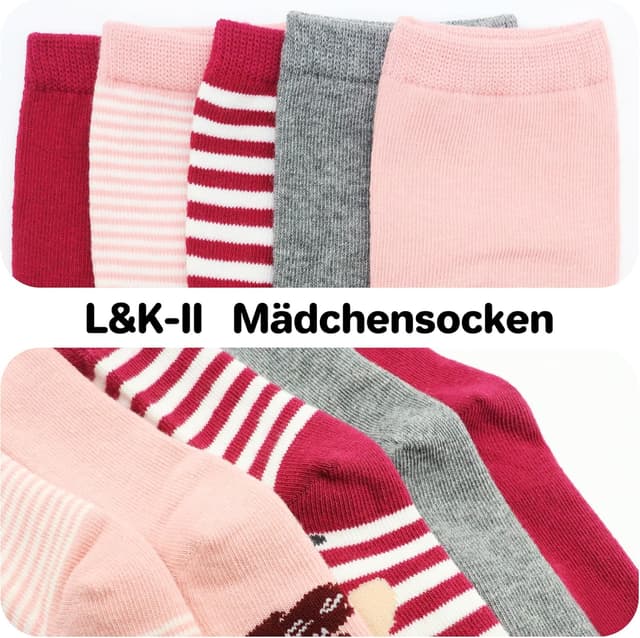 Detalle de Lot de 10 chaussettes enfants en coton L & K-II (licornes multicolores) – pour tout-petits