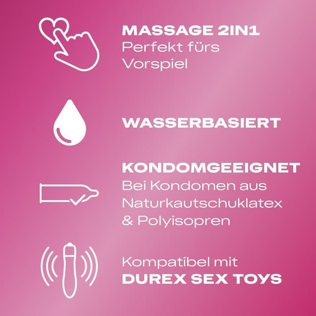 Detalle 2 de Durex Gleitgel 2‑in‑1 Massage Gel 2 x 200 ml