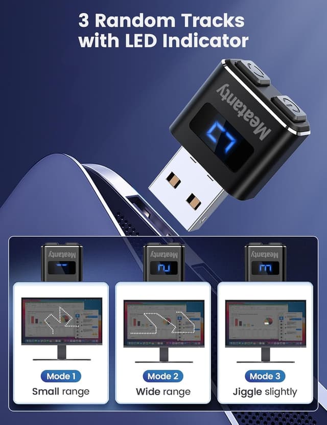 Detalle de Meatanty Upgraded 2 Buttons USB Mouse Jiggler (driver-free, with display & mode switch)