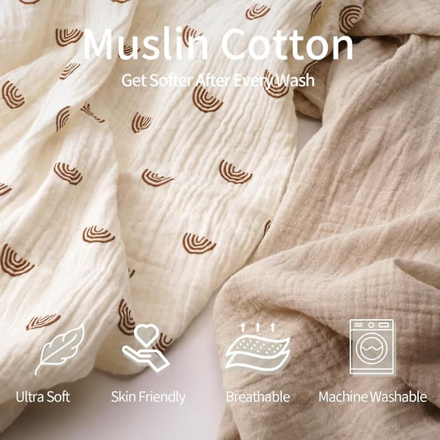 Thumbnail 1 de Peepeemax Musselin Spannbettlaken 90×55 cm für Beistellbett