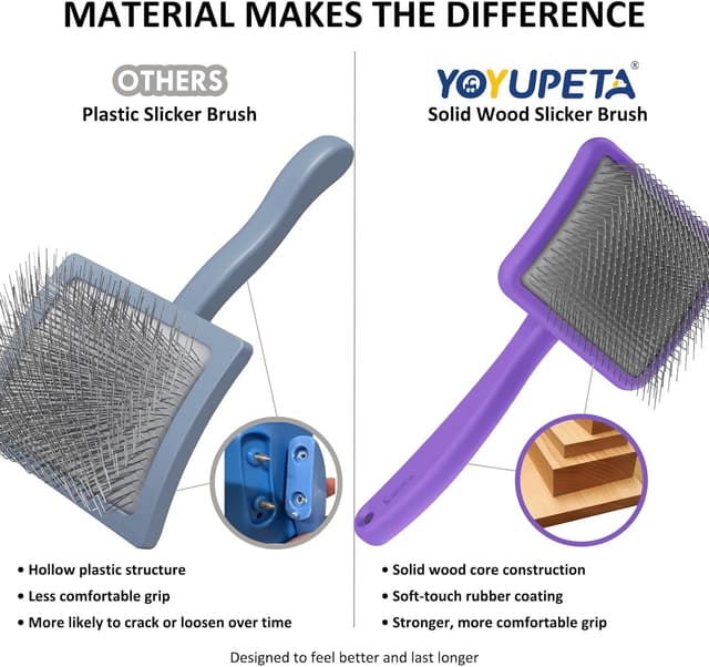 Detalle 2 de YOYUPETA Large Slicker Brush Set 3PC for Long-Haired Dogs