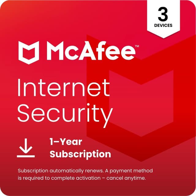 Thumbnail 1 de McAfee Internet Security 2025 — 1‑device, 3‑year subscription 🖥