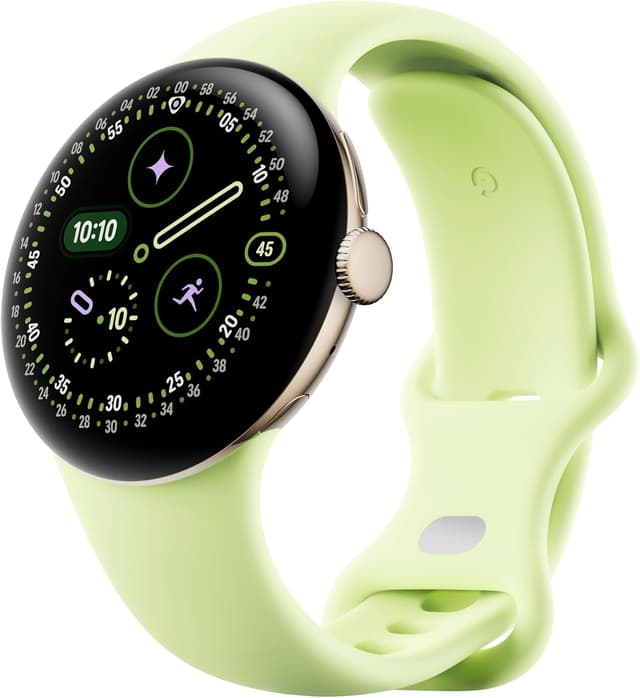 Detalle de Google Pixel Watch 4 (41 mm) with Actua 360 domed display, Gemini help and Wi‑Fi