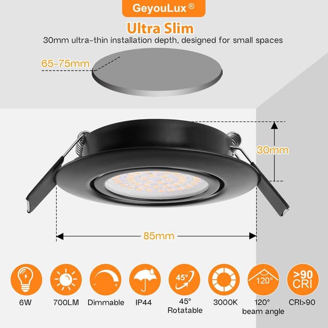 Thumbnail 1 de GeyouLux LED Einbaustrahler 6 W Set