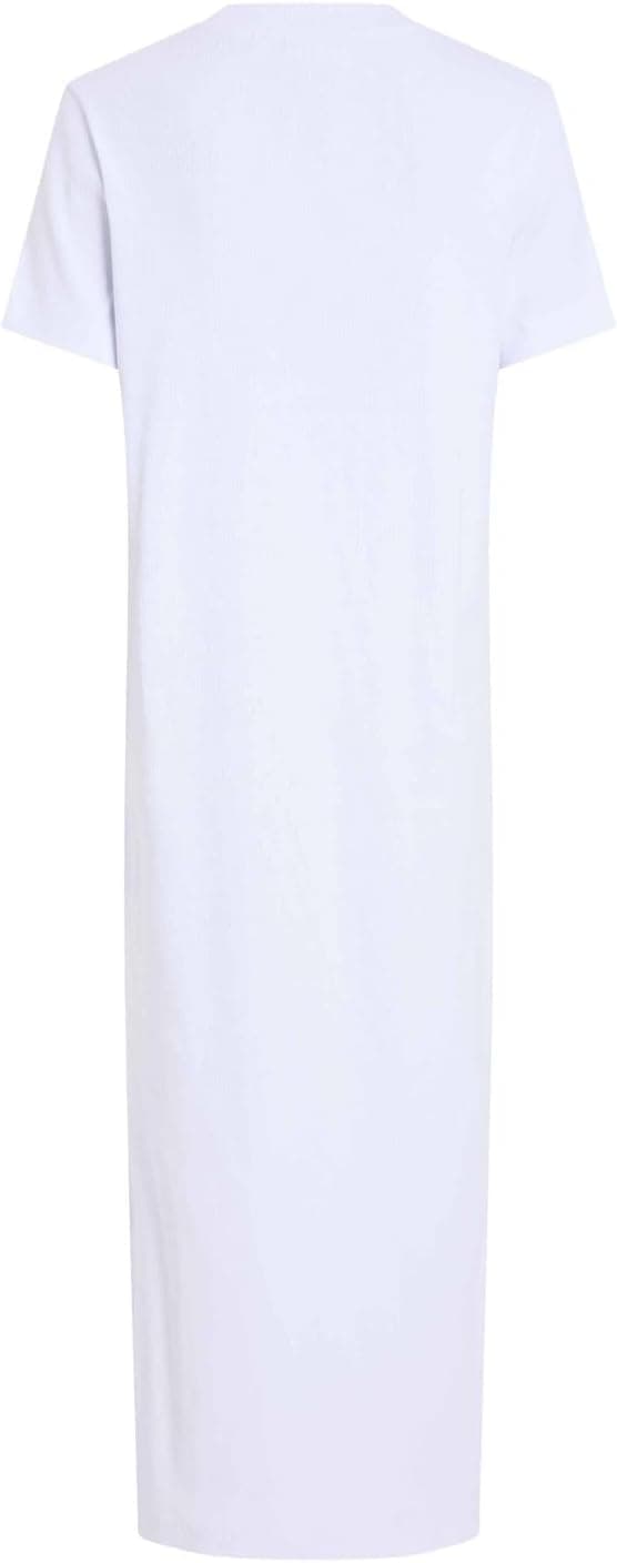 Detalle 2 de Calvin Klein Monologo Long Rib Tee Dress J20J225543 : robe t-shirt longue côtelée pour un style minimal