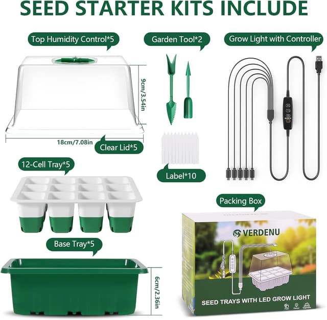 Thumbnail 6 de Verdenu Seed Trays with Grow Light