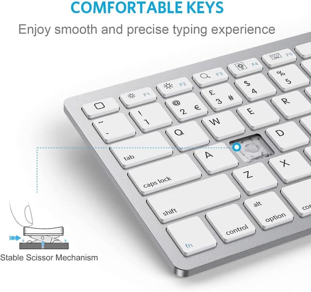 Detalle 2 de OMOTON Bluetooth Wireless Keyboard UK QWERTY