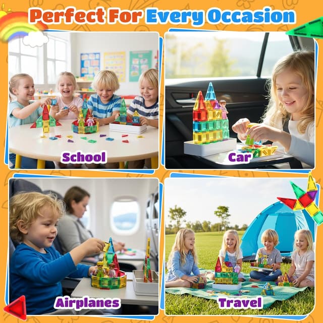 Detalle de GAGAKU Travel Mini Magnetic Tiles 50PCS