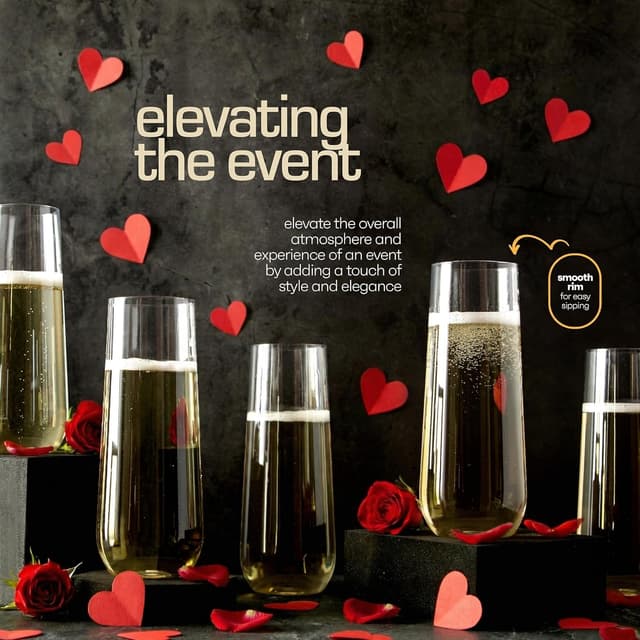 Detalle de DECADORN Clear Stemless Flutes 48 Pack