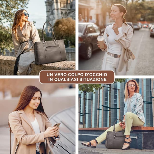 Detalle 2 de STILORD Marika Borsa Laptop 15,6 pelle nera