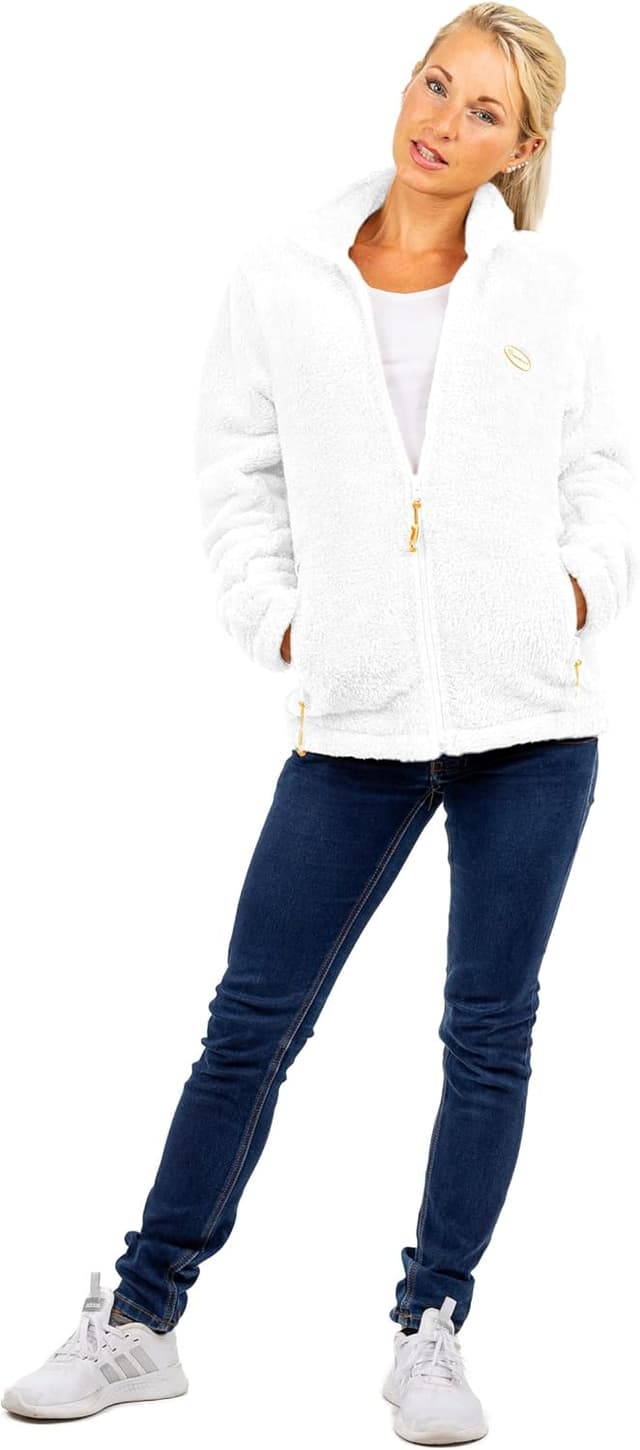 Detalle de Reichstadt giacca in pile da donna con maniche extra lunghe e collo alto