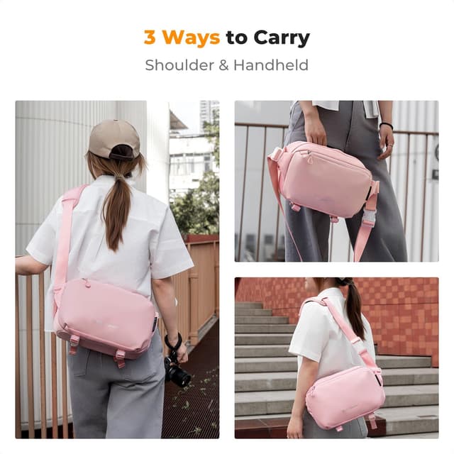 Detalle 2 de K&F CONCEPT borsa a tracolla impermeabile per fotocamera (10L) con divisori EPE e accessori